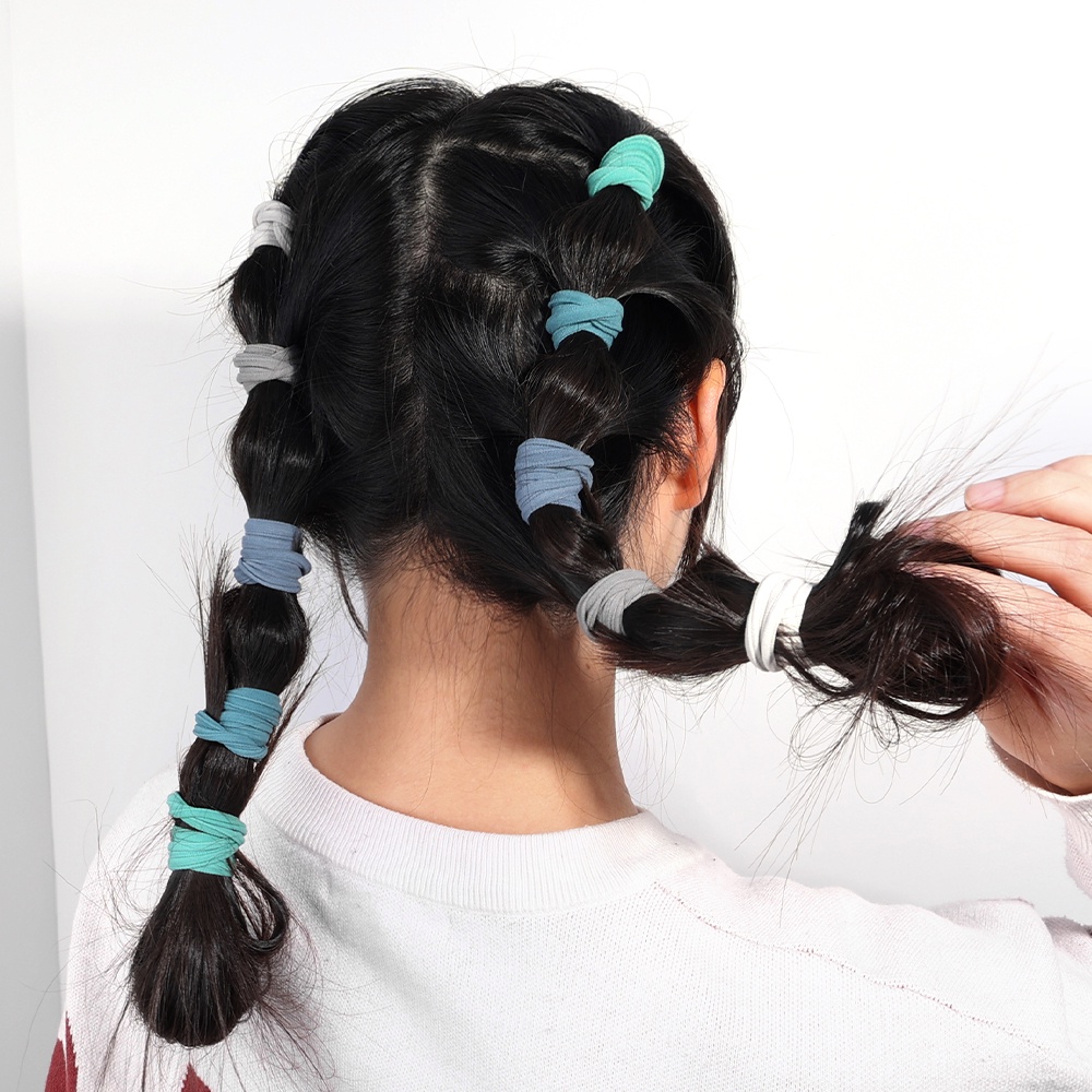 Dây Buộc Tóc Cao Su Co Giãn Không Đường May Đơn Giản Cho Nữ