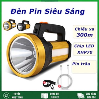 Đèn pin siêu sáng cầm tay chiếu xa 300M, pin trâu, chống thấm nước IPX6, đèn bin cầm tay đi biển, cắm