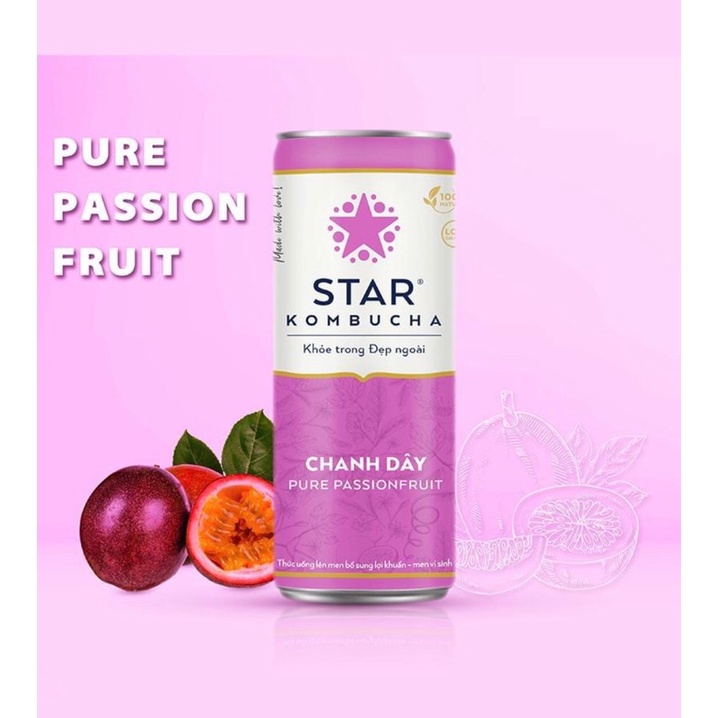 Trà STAR KOMBUCHA 250ml-Vị Chanh Dây