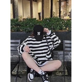 Áo nỉ kẻ dày form oversize 4 màu