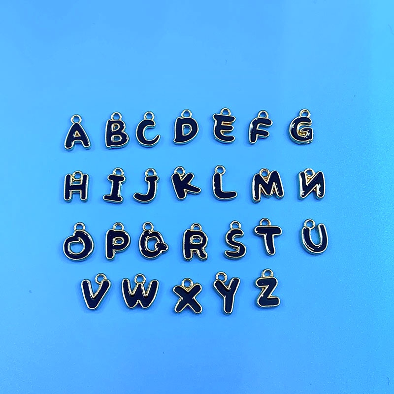 1 Mặt Vòng cổ Khắc 26 Chữ Cái 12x7mm
