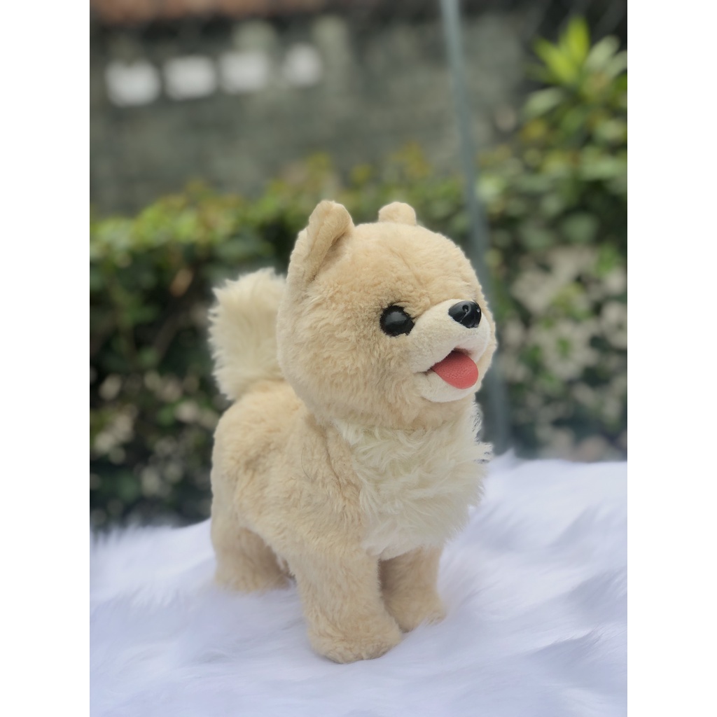 Chó bông biết đi, vẫy đuôi,lưỡi cử động biết kêu bibi,thanh lý mới 98%,thú kiện Hàn,ib mình xem video các mẫu còn lại ak