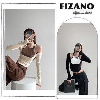Áo nữ cổ yếm áo zip tay dài vải mềm mịn 3 màu tao nhã hợp thời trang bao đẹp sang chảnh fizano