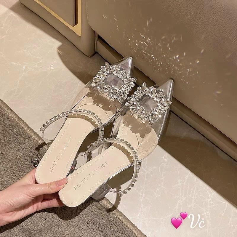 [Có sẵn] MÃ A126 GUỐC NỮ MIKA QUAI ĐÁ HOA ĐÁ MẶT TRỜI GÓT CAO 9P SANG CHẢNH