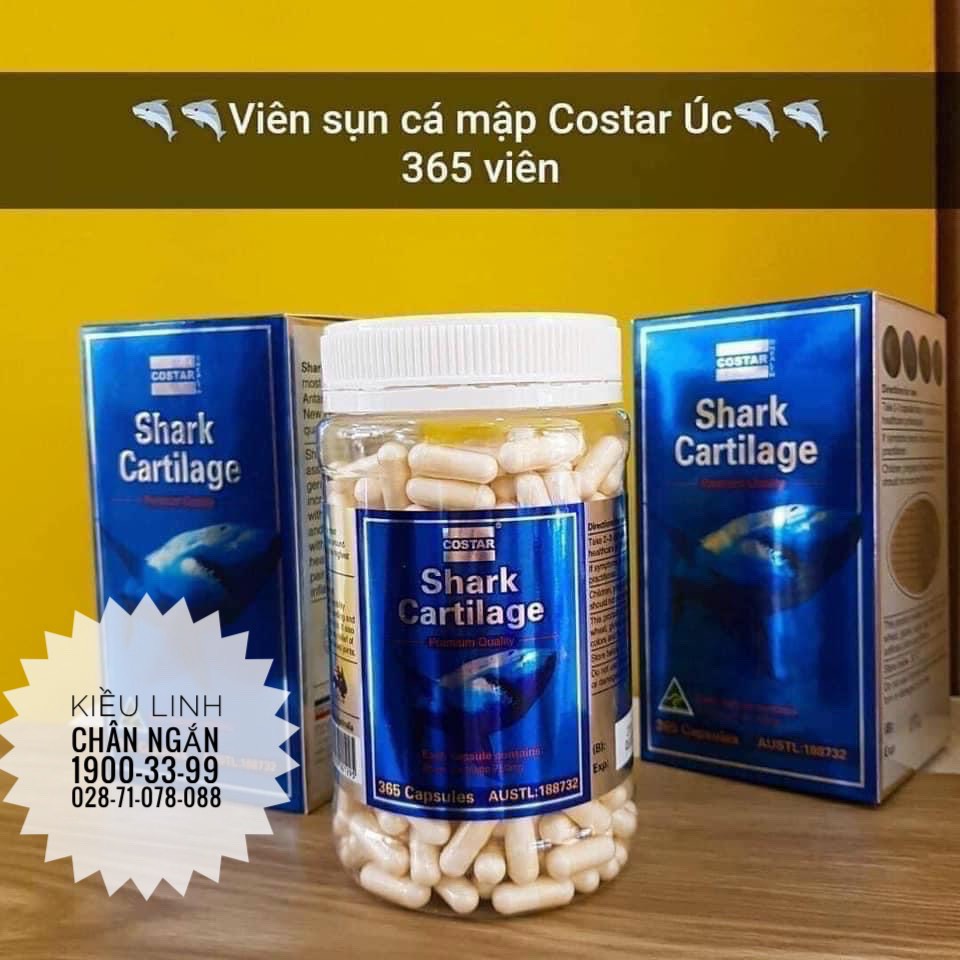 SỤN VI CÁ MẬP COSTAR BLUE SHARK CARTILAGE 750mg của Úc Loại 365 viên