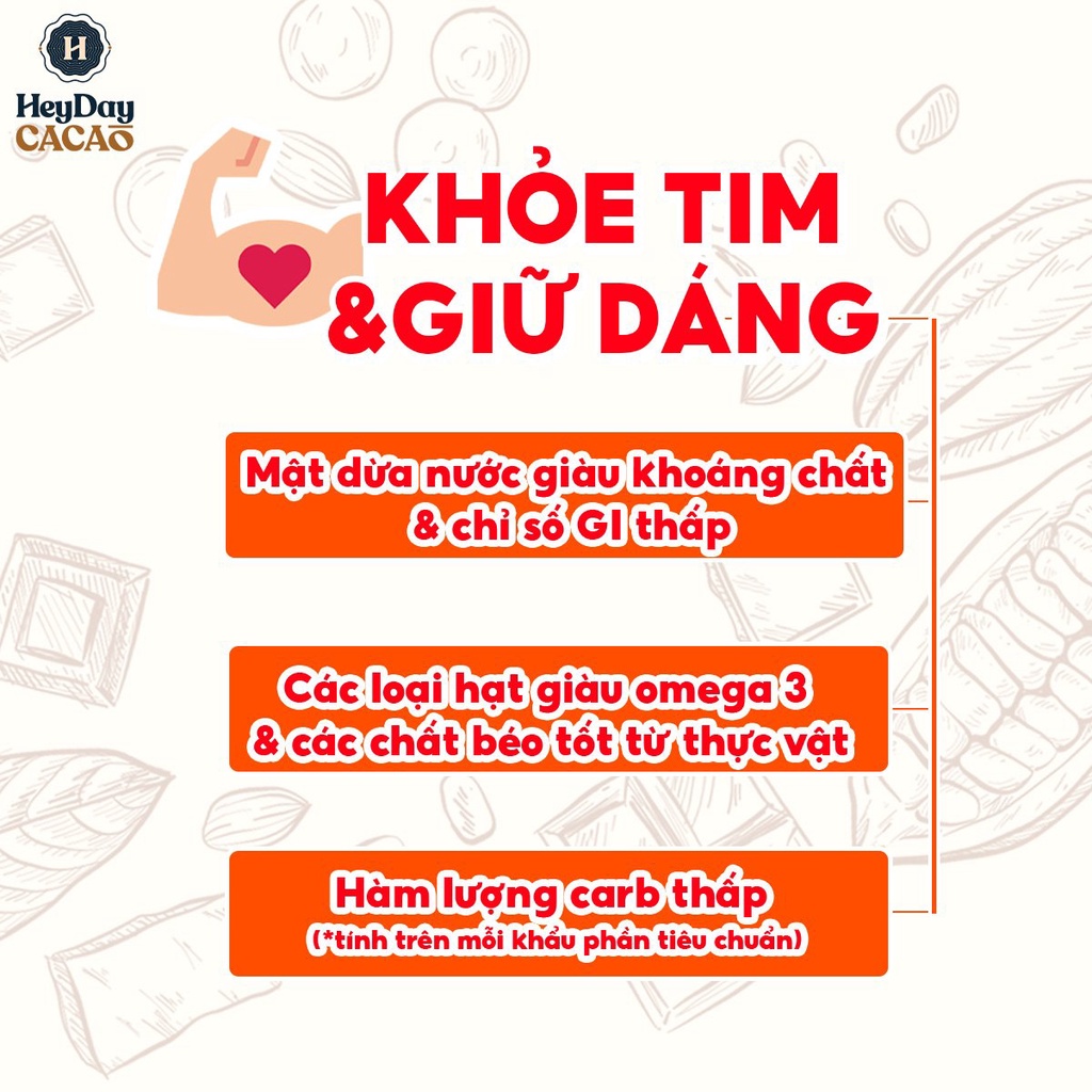 Hạt dinh dưỡng nướng mật dừa, nguyên hạt, không yến mạch - Túi 150g/400g - GI thấp, hỗ trợ giảm cân - Heyday