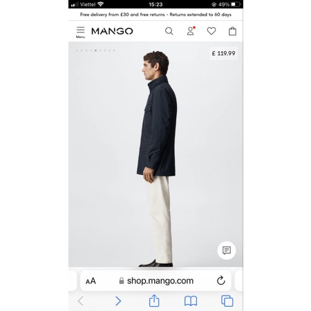 Áo khoác nam Mango vnxk