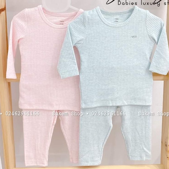 Bộ quần áo dài tay Nous cài vai cho bé 6m - 24m