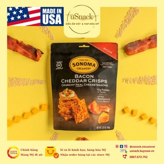 Bacon Cheddar 248g Snack phô mai - thịt heo xông khói ăn kiêng - Protein cao, ít carb, không tinh bột và gluten - 284g