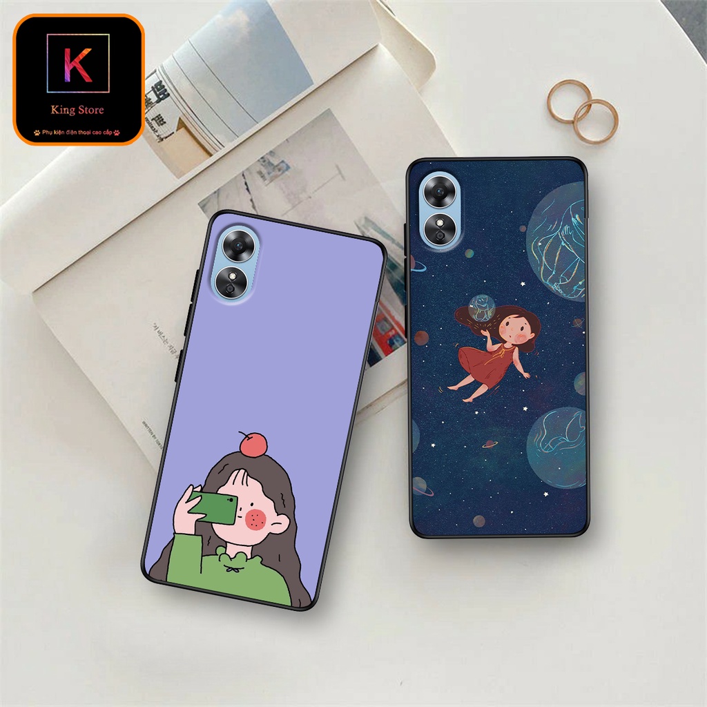 Ốp lưng Oppo A17 - A17k in hình bé gái dễ thương - Chất liệu TPU cao cấp