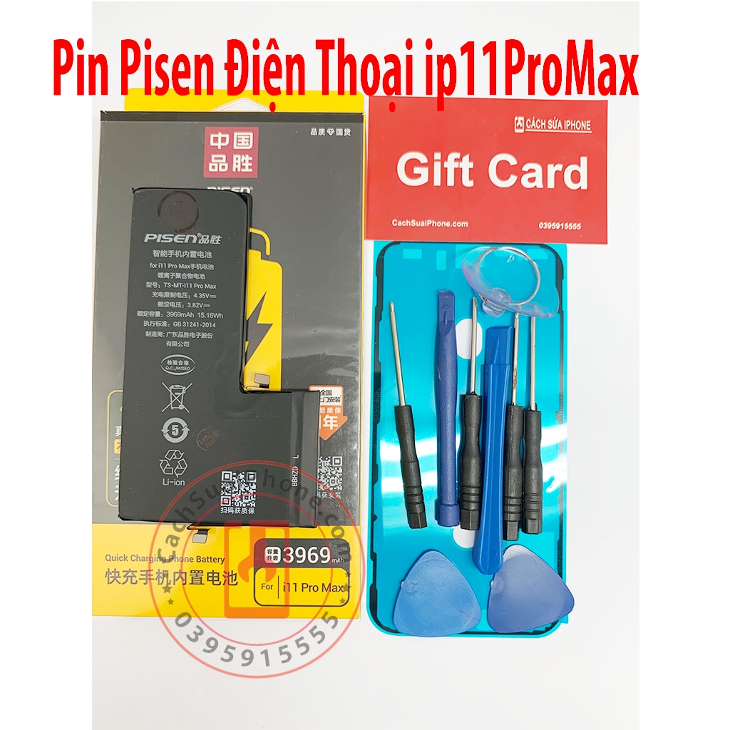 Pin Pisen 11 Pro Max tương thích cho điện thoại 11 Pro Max Táo