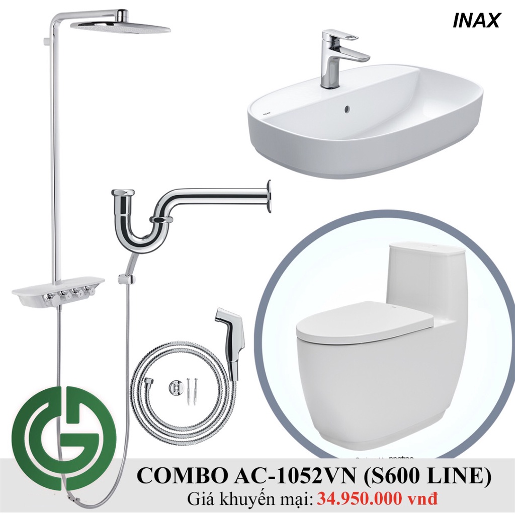 Combo bộ phòng tắm INAX S600 LINE AC-1052VN (Chính hãng - Miễn phí VC tại Hà Nội)
