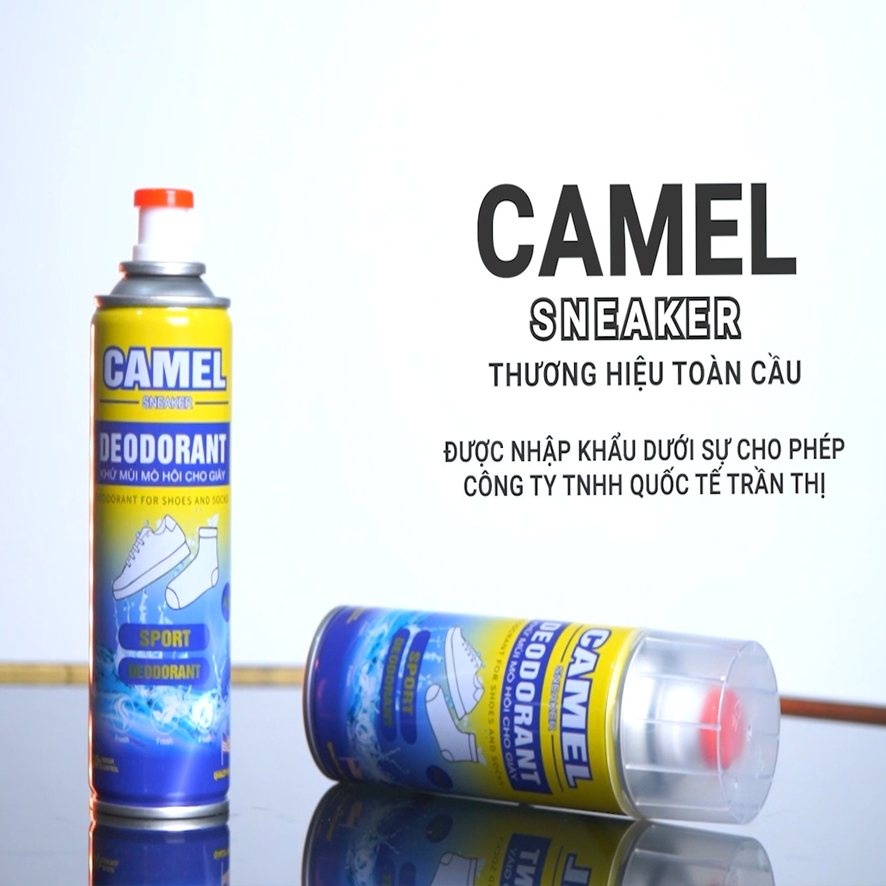 Chai xịt diệt khuẩn, khử mùi hôi giày Camel, hương thơm nhẹ tự nhiên, dung tích 260ml Công nghệ Mỹ