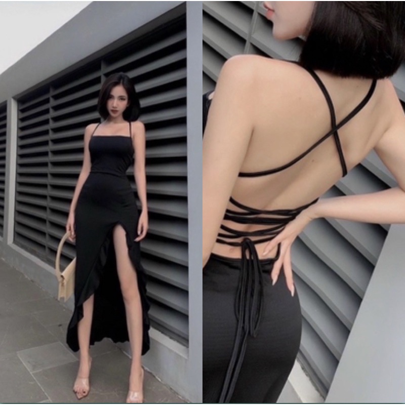 ĐẦM MAXI DÂY CHÉO LƯNG XẺ TÀ VIỀN BÈO SEXY FROM HÀNG CHUẨN MẪU 💯CTOR