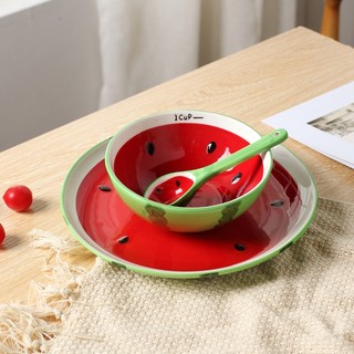 Bộ bát đĩa sứ Dưa Hấu dễ thương