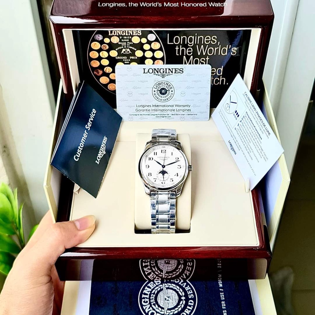 Đồng hồ nam chính hãng Longines Master Collection Moonphase  L2.909.4.78.6 L29094786 - Máy cơ - Kính Sapphire