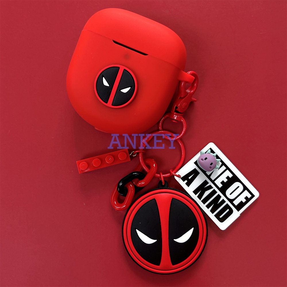 For Bose QuietComfort Ultra Earbuds Case Earphone Cover Black Deadpool Lovely Earbuds Waterproof Shockproof Soft Protective Headphone Cover Headset Skin with Hook