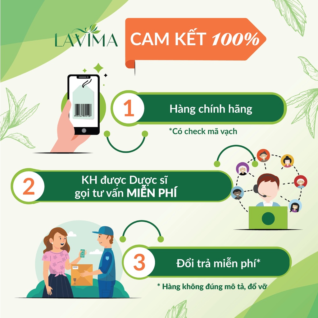 Hộp viên uống Lavima Biotic 20v tặng Gel bôi Lavima 20g