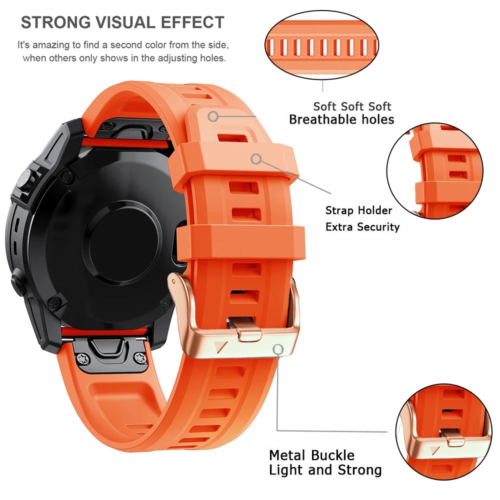 Dây Đeo Thay Thế 20mm Bằng Silicon Chất Lượng Cao Cho garmin fenix 7s 6s pro solar 5s plus approach s70 42mm