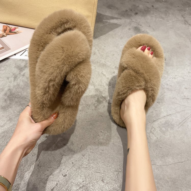 Dép lông chữ X đế bằng