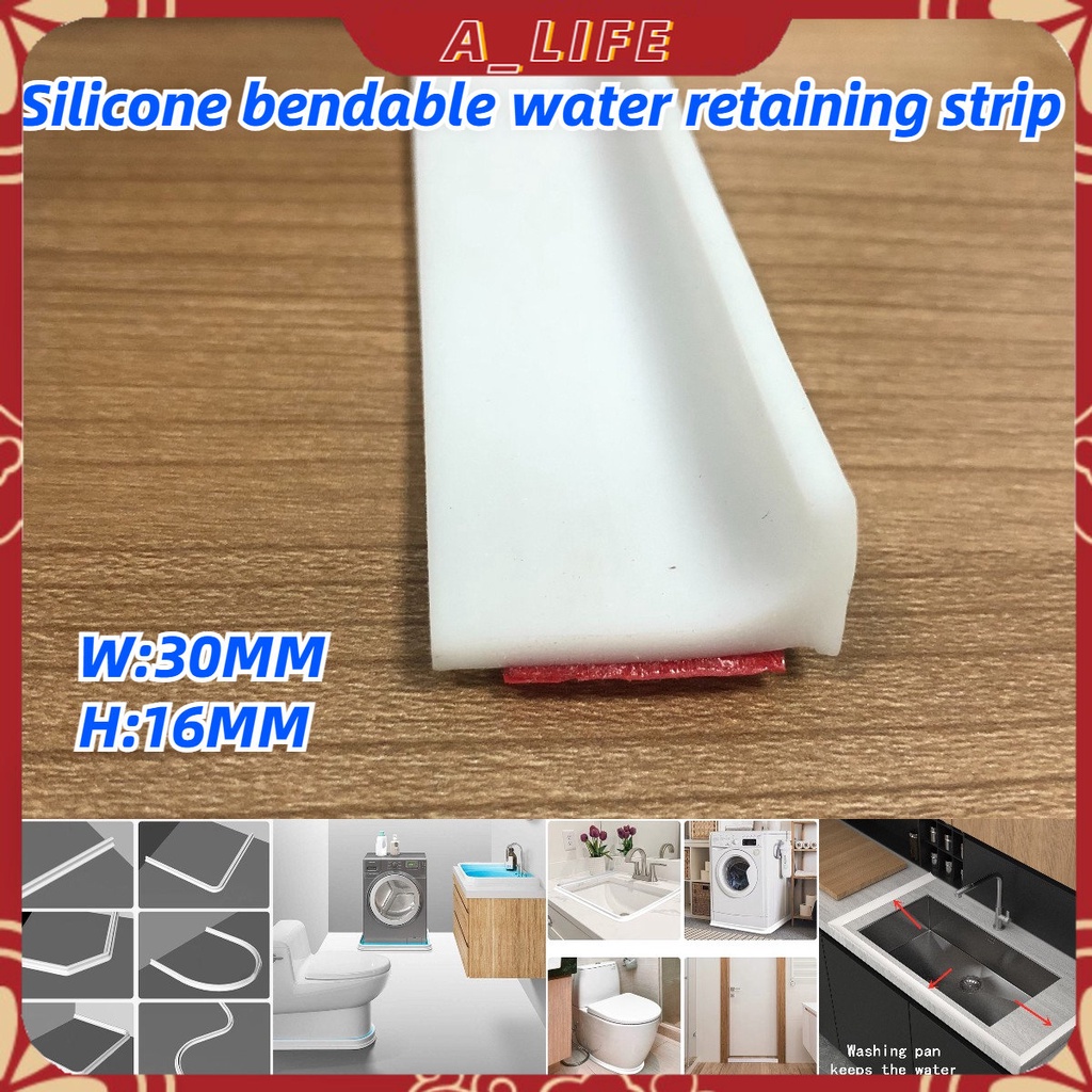 A-LIFE Dải Chặn Nước Bằng Silicone Tự Dính Chống Trượt Có Thể Uốn Cong Cho Nhà Tắm