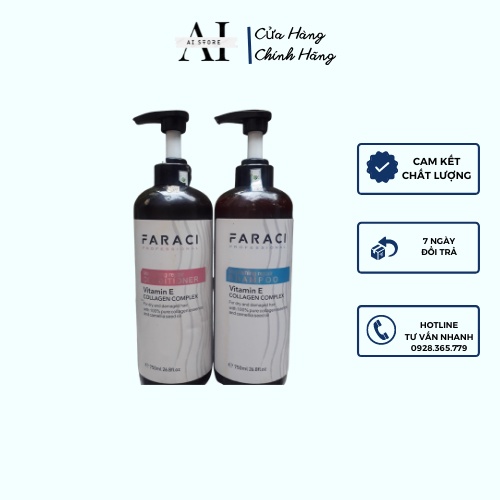 Dầu gội xả FARACI VITAMIN E 750ml. Phục hồi tóc, Chống Rụng. Siêu Mềm Mượt. AI STORE