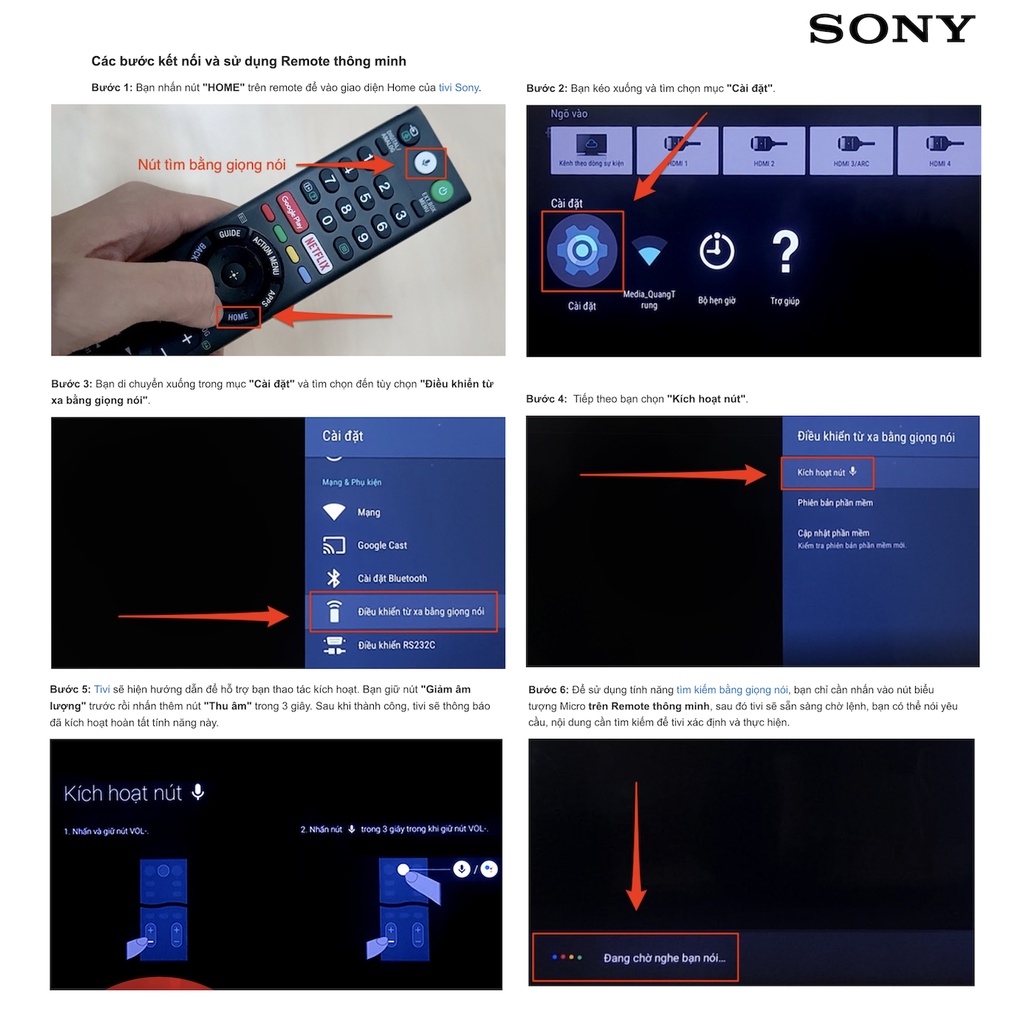 [HÀNG XỊN] REMOTE Sony Giọng Nói - Đời 2019 và 2022 - Giá Rẻ