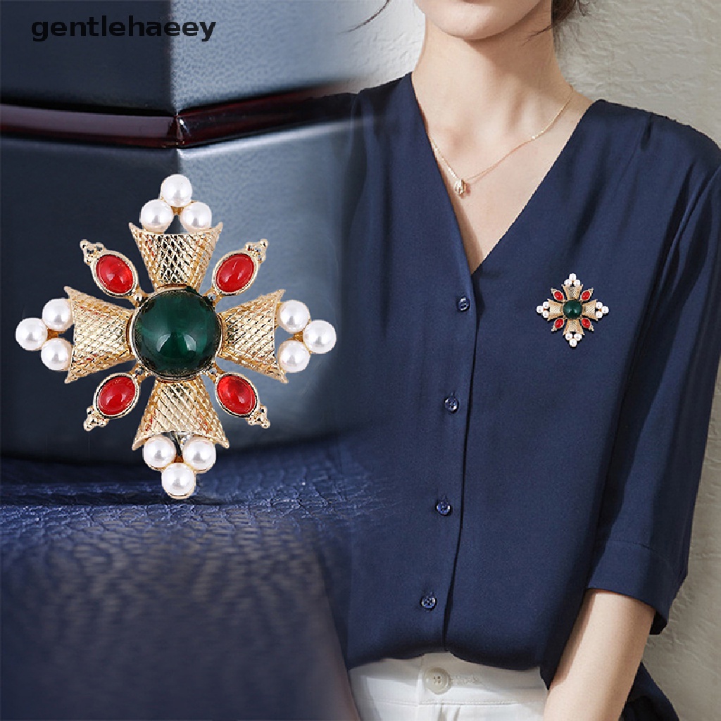Ghim Cài Áo Hình Thánh Giá Đính Ngọc Trai Thời Trang Cho Nữ