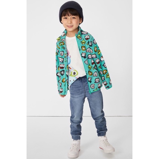 Áo khoác băng lông bé trai họa tiết hoạt hình dễ thương của H&M - Nhật