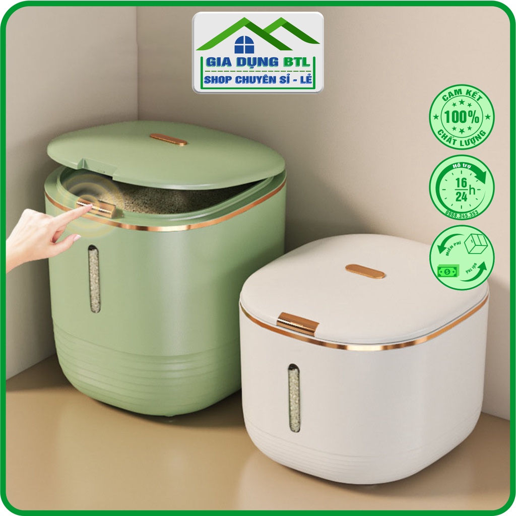 Thùng Đựng Gạo Thông Minh - Chống Ẩm, Chống Mối Mọt Loại 5 Lít Và 10 Lít