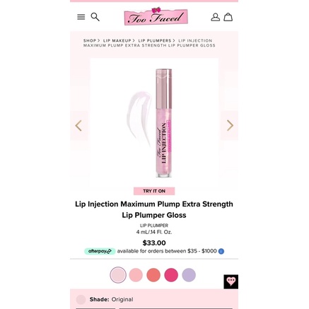Son TOOFACED Maximum Plump