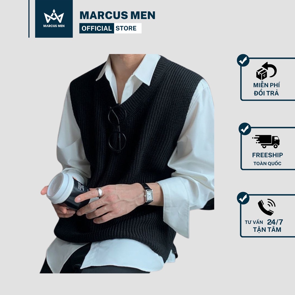 Áo Gile Len cổ tim chất cực kì đẹp MARCUS MEN