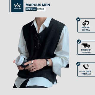 Áo gile len cổ tim chất cực kì đẹp marcus men