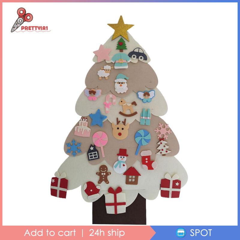 Cây Thông Giáng Sinh Bằng Vải Nỉ Prettyia1 DIY Có Thể Tháo Rời Trang Trí Cho Bé