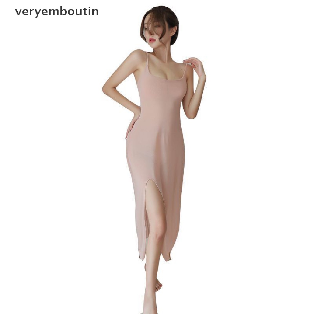 Đầm Ngủ Hai Dây Dáng Dài Màu Trơn Quyến Rũ Cho Nữ