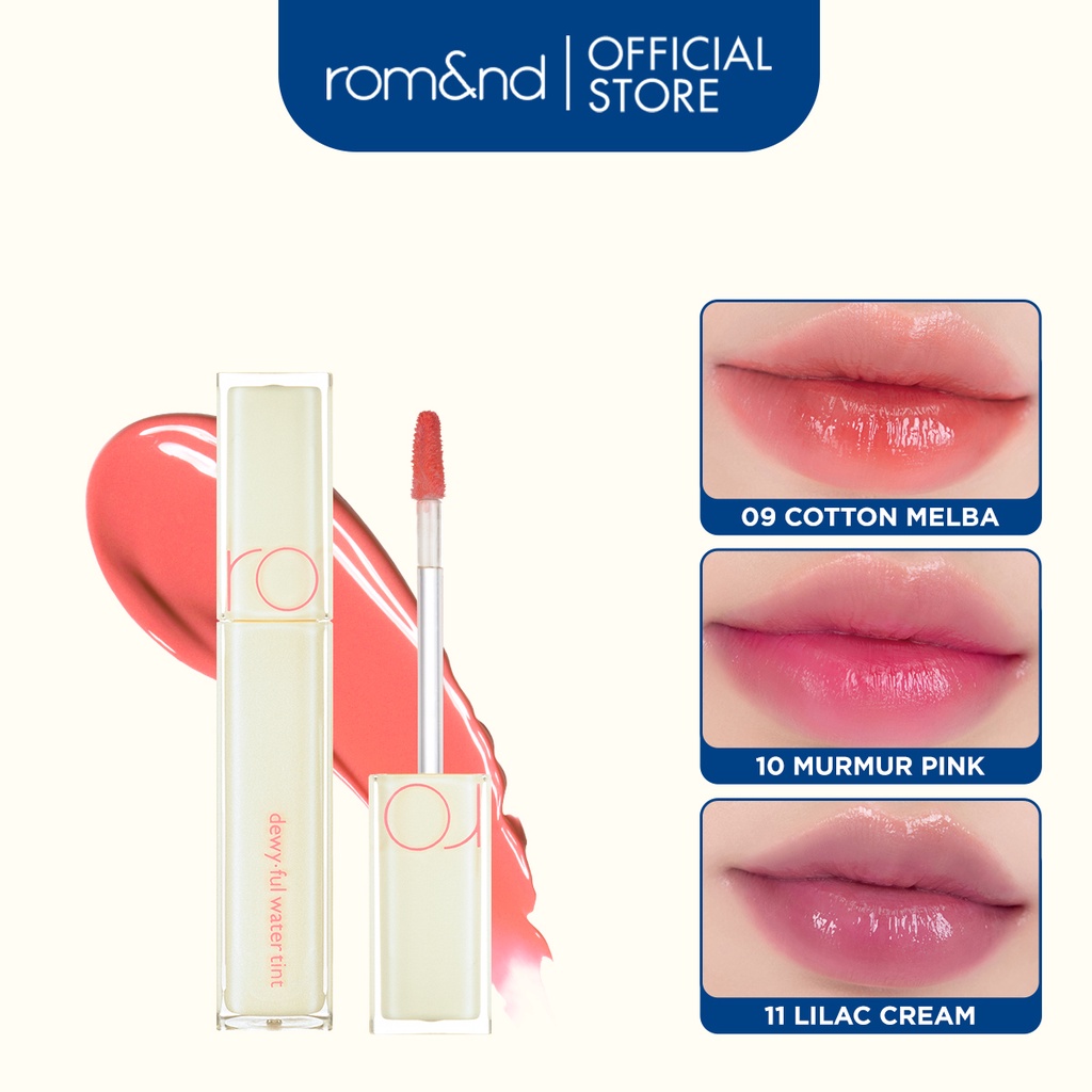 [Rom&amp;nd] [Milk Grocery] Son tint bóng, siêu lì cho đôi môi căng mọng Hàn Quốc Romand Dewyful Water Tint 5g
