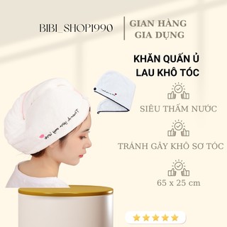 Mũ Quấn Ủ Tóc Nhanh Khô - Khăn Quấn Tóc Nhanh Khô Thần Thánh