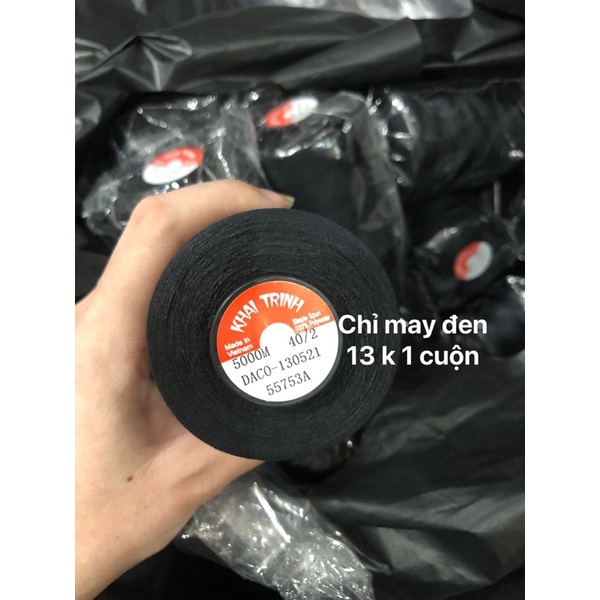 chỉ may đen trắng cuộn 5000 m