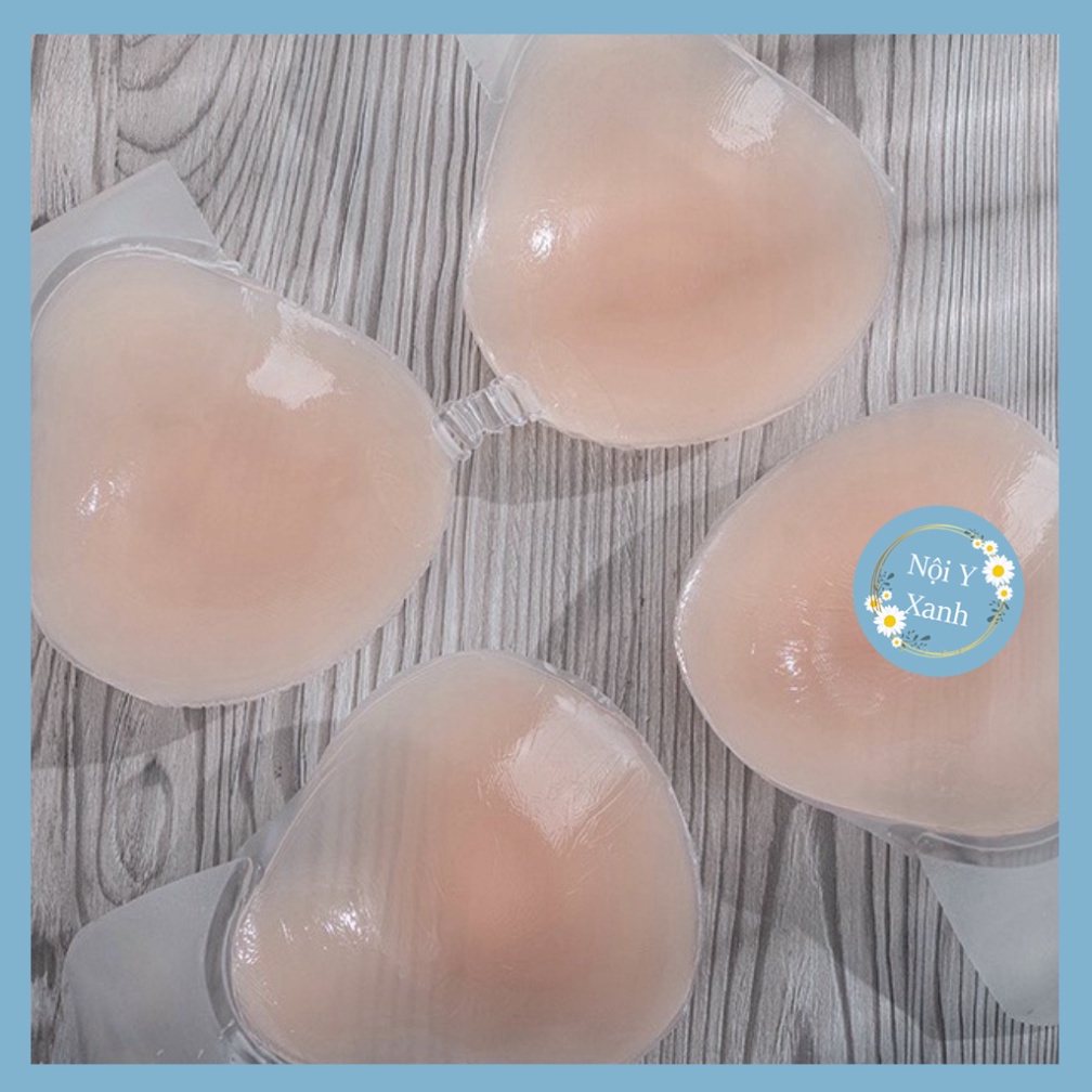 Miếng dán NÂNG NGỰC- TẠO KHE TÀNG HÌNH- MÓC CÀI TRƯỚC Silicon chống rơi tụt Ame, áo ngực dán silicon nội y xanh, chất đẹ