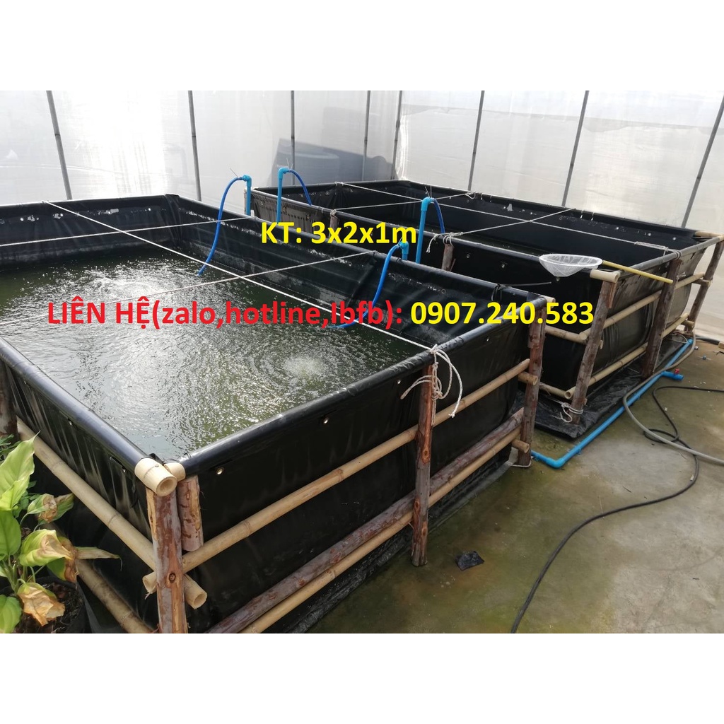 BỂ BẠT HDPE CHĂN NUÔI CÁ - KT  -  dày 0.3mm