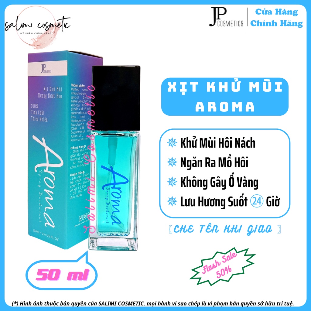 Xịt Khử Mùi Hôi Nách AROMA - Khử Mùi Hôi Nách, Hôi Chân, Thâm Nách, Ra Mồ Hôi Nách | Dung Tích 50 ml - HÀNG CHÍNH HÃNG