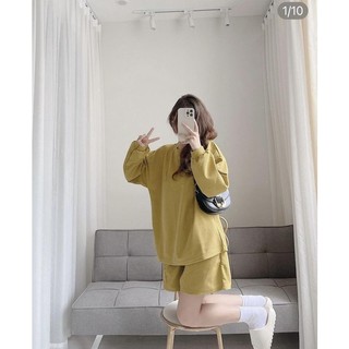 Set nỉ thể thao tổ ong cổ tròn by Samhyewear