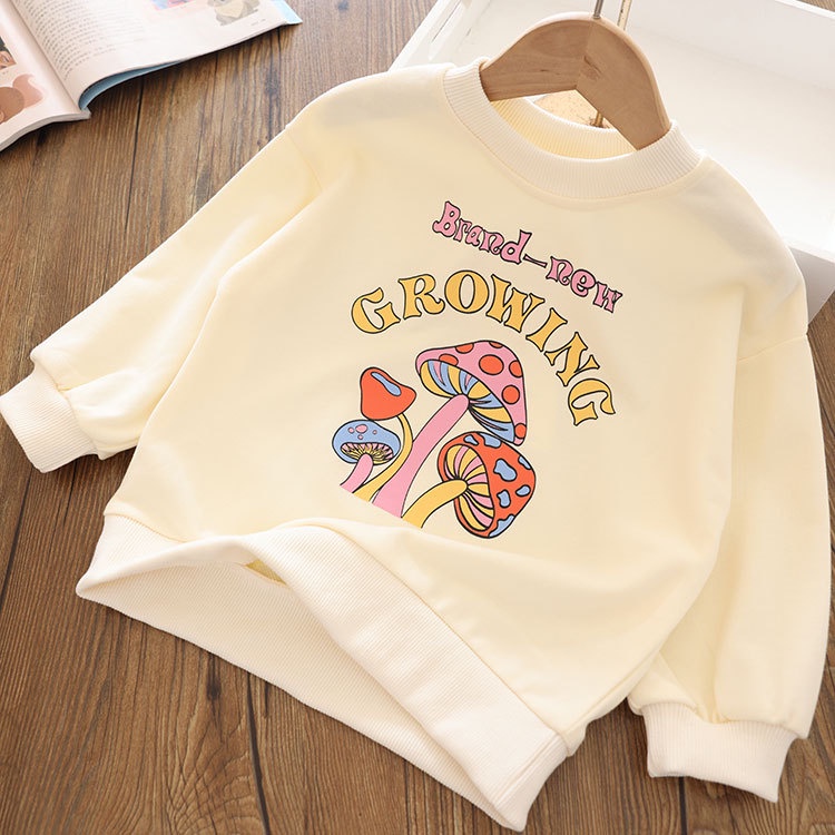 Áo sweater Cổ Tròn Họa Tiết Hoạt Hình Xinh Xắn Theo Phong Cách Xuân Thu Dành Cho Bé