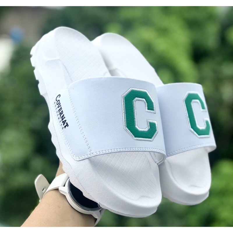 Dép Chữ C Nam Nữ Đế Độn 3-5cm Quai Da May Viền