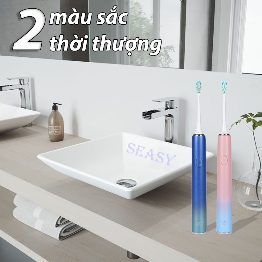 Bàn chải đánh răng điện công nghệ siêu âm SeaSy X7 Pro 5 chế độ chải sạch mảng bám, bảo vệ nướu