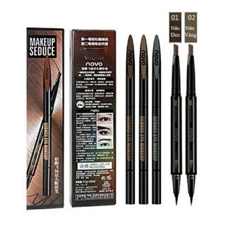 Bút kẻ mí mắt _Chì kẻ mày 2in1 Novo Makeup Seduce_ Eyebrow pen