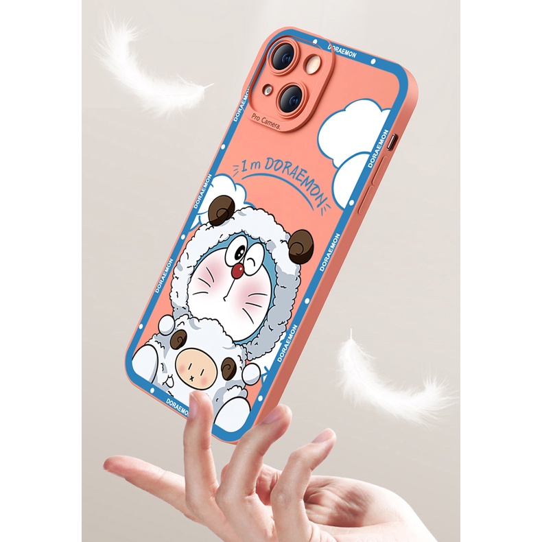 Ốp Điện Thoại Góc Vuông Hình Doraemon Dễ Thương Cho Samsung Galaxy S23 S22 Plus Note 20 Ultra S21 FE S20