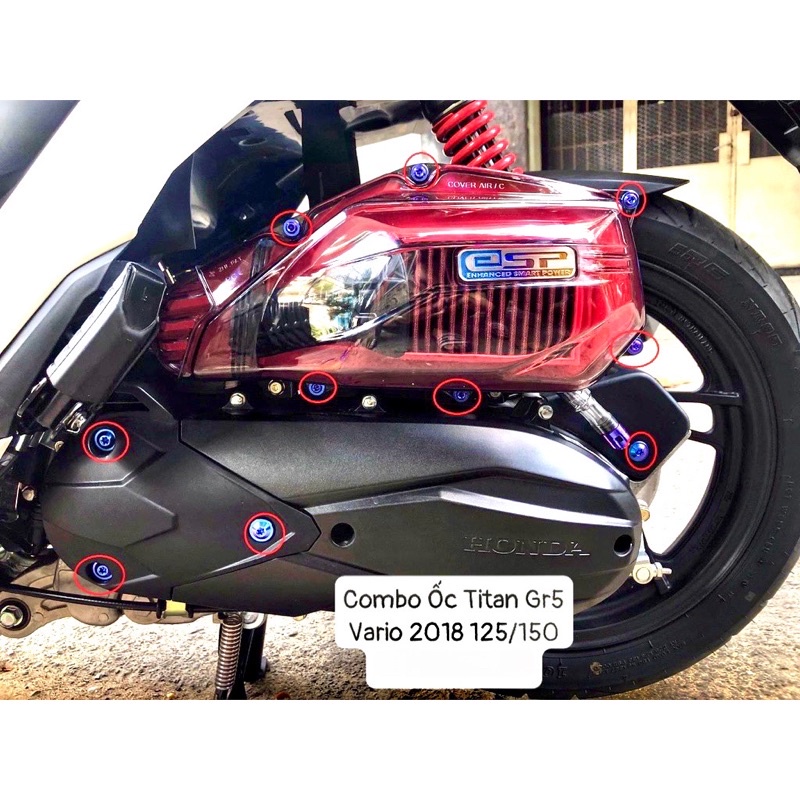 Combo 10 Ốc Titan Gắn Vario 2018 150 [HÀNG ĐẸP] - Ốc Titan Vario 150