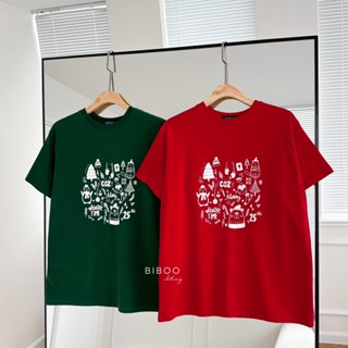 BIBOO - Áo thun tay ngắn họa tiết Giáng Sinh Noel COZY chất liệu vải thun cotton