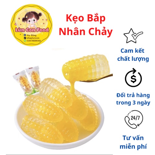 KẸO BẮP TRONG SUỐT NHÂN CHẢY - KẸO DẺO BẮP/ KẸO DẺO TRÁI CÂY 3D - LÙN CON FOOD